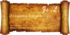 Zsigmond Lóránt névjegykártya